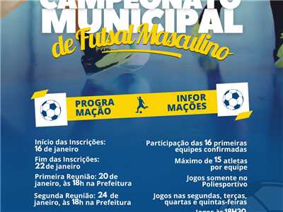 Campeonato Municipal de Futsal 2025 ? o Poliesportivo est&#225; de volta com tudo!